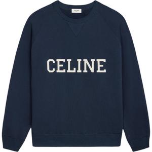 Свободный свитшот с круглым вырезом CELINE, синий