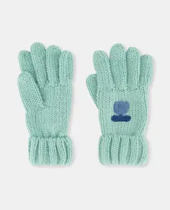 Жаккардовые перчатки для девочки с тюльпанами Kids El Corte Inglés, светло-голубой