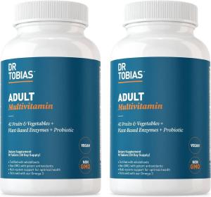 Мультивитамины Dr. Tobias Adult For Women & Men Energy & Immune Support Non-GMO, 2 банки х 90 таблеток