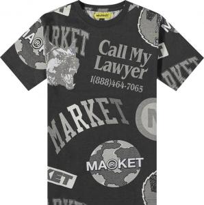 Футболка Market Monogram Aop Grayscale Tee 'Black', черный