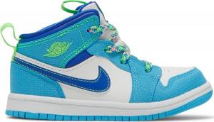 Кроссовки Air Jordan 1 Mid SE TD Sprite, синий