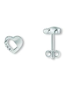 ONE ELEMENT Серьги-гвоздики в форме сердца с цирконием, изготовленные из серебра 925 пробы