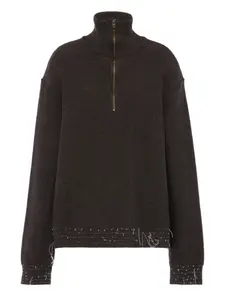 Шерстяной свитер на молнии MAISON MARGIELA, коричневый
