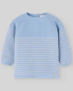 Детский жакет из шерсти и кашемира коллекции Essentia Paz Rodríguez, светло-голубой