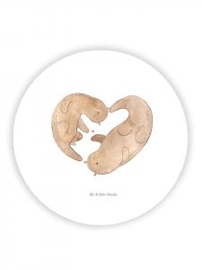 Mr. & Mrs. Panda Магнит на холодильник в форме сердца белой выдры без надписи