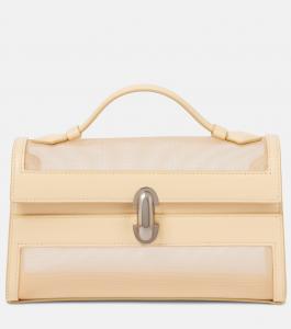 Симметричная сумочка-покет с кожаной отделкой Savette, экрю