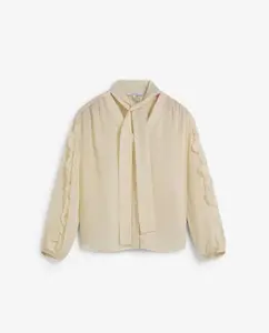 Женская блузка с завязкой и воланом на рукаве Scalpers, светло-бежевый