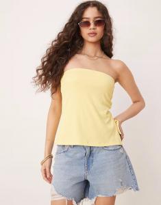 Топ-труба с пуговицами желтого цвета Abercrombie & Fitch