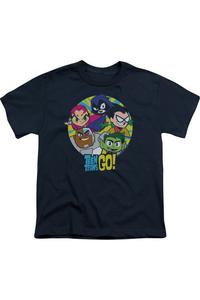 Футболка с коротким рукавом Teen Titans Go Go Go для детей Gildan, темно-синий