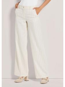 MADELEINE Широкие брюки в тонкую полоску жемчужно-белого/серого цвета