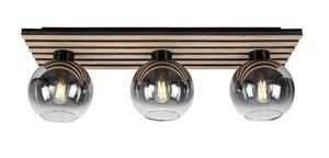 Потолочный светильник E27 IP20 Novel, черный/дуб/хром