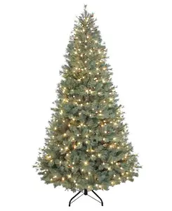 Искусственная рождественская ель Puleo высотой 7,5 футов с подсветкой из хэмптонской ели Puleo International, green