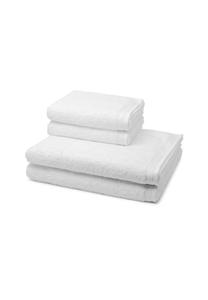Набор полотенец MöVe Superwuschel с окантовкой, 4 штуки, 50x100/80x150 см, белый