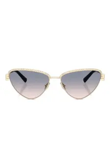 Солнцезащитные очки в оправе 'кошачий глаз' с кристаллами Tiffany & Co, золотой