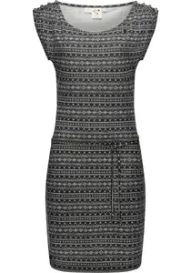 Платье-рубашка в стиле рэгвир "Chego Organic", стильное летнее платье с завязывающимся ремешком Ragwear, черный