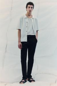 Хлопковые чиносы приталенного кроя H&M, черный