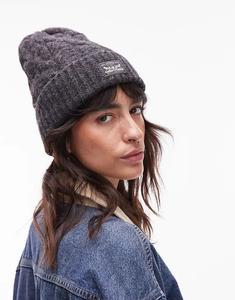 Вязаная шапочка-бини с логотипом Levi's черного цвета