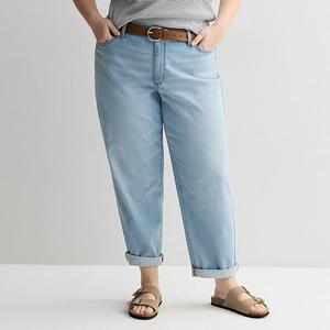 Брюки-бойфренды mid rise relaxed Plus size Sonoma Goods For Life, Vintage Wash