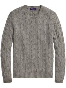 Кашемировый свитер с косами Ralph Lauren Purple Label, серый