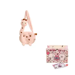 Плюшевая кукла с мультяшным оленем, сумка на одно плечо с жирафом, высота 50см Love of wormwood, розовый