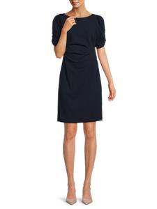 Мини-платье с рукавами-буфами и сборками DKNY, цвет Midnight