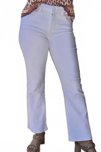 Женские джинсы мид-райз буткат в белом цвете RISEN