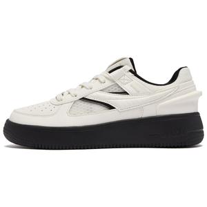 QIAODAN Женские низкие кроссовки для скейтбординга Coverage, устойчивые к истиранию и скольжению, цвет слоновой кости, черные