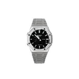 Retrofit Series GA2100 Collection Quartz Movement Stainless Steel Strap Watch Unisex CASIO, waffle knit lurex серебряный