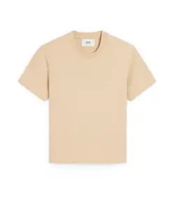 Футболка с тиснением и фирменным рисунком. Ami Paris, бежевый