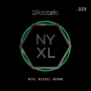 D'Addario NYNW020 NYXL Электрогитара, однострунная, с никелированной обмоткой, .020