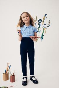 Школьные брюки из эластичного трикотажа с высоким содержанием хлопка (3 16 лет) Next, синий