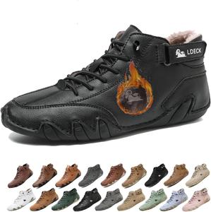 Мужские водонепроницаемые зимние снежные ботинки с ортопедической поддержкой: легкие противоскользящие походные ботинки с теплой дышащей подкладкой для комфорта при ходьбе в холодную погоду весь день Generic, черный