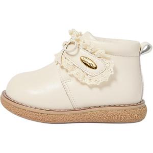 Детские кожаные ботинки для дошкольников Snoffy, кремовый/белый