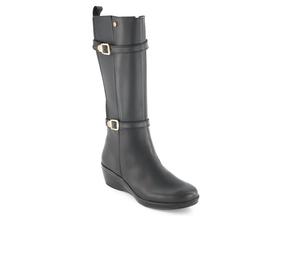 Женские кожаные высокие сапоги для верховой езды черного цвета Andrea, черный