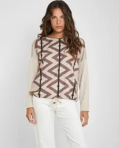 Женская футболка с длинным рукавом и принтом Trucco, кремовый