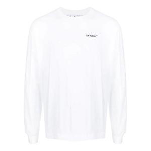 Футболка Men's OFF-WHITE SS22 Logo Printing Long Sleeves White T-Shirt, белый