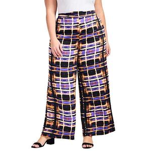 Женские брюки-клеш Goldi из сатина plus size Avenue, Abstract Burnout