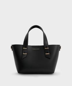 Мини-сумка-тоут Shania с двумя ручками Charles & Keith, цвет Black