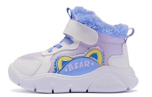 QIAODAN Теплые детские туфли среднего размера, фиолетово-белые, для младенцев и малышей