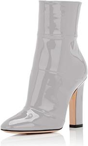 Женские винтажные ботильоны FSJ на толстом высоком каблуке с заостренным носком и боковой молнией, зимние обувь, размеры 4-15 US, Grey