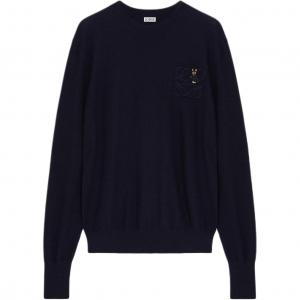 Вышитый шерстяной свитер Louis Wain LOEWE, marine синий