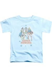 Футболка с коротким рукавом DC Comics Super Powers X3 для малышей Gildan, светло-голубой