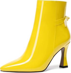 Женские вечерние сексуальные ботильоны SKYSTERRY с острым носком, лаковой отделкой и высокой шпилькой 3,3 дюйма