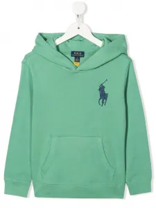 Худи с вышитым логотипом POLO RALPH LAUREN KIDS, зеленый