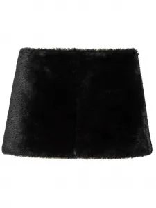 Мини-юбка А-силуэта Prada, черный