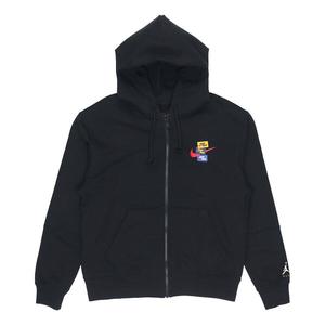 Куртка men's woven label logo sports hooded jacket autumn black Air Jordan, черный