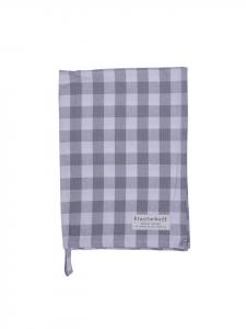 Krasilnikoff Большое клетчатое хлопковое кухонное полотенце серого цвета