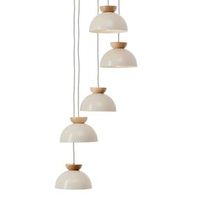 Подвесной светильник Brilliant Nalam Rund, твердый ясень / железо - бежевый - 5 пламен