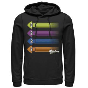 Мужская толстовка с капюшоном Nintendo Splatoon Inkling Teams Squid Color Streaks Licensed Character