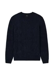 Круглый свитер с косичками Armani Exchange, синий